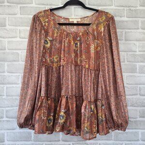 Farmers Market Floral Peasant Top Boho NWT NEVER WORN
